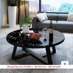 Bàn Trà Tròn Mặt Đá Vân Mây BT23