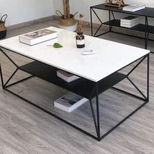 Bàn Trà Sofa Hình Chữ Nhật Mặt Đá Vân Mây Đẹp BT31