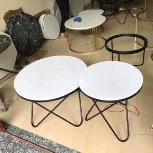Cặp Bàn Trà Đôi Tròn Mặt Đá Vân Mây BT12
