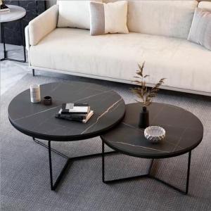 Cặp Bàn Trà Đôi Tròn Mặt Đá Ceramic Cao Cấp BT26