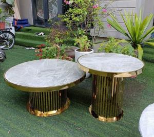 Bàn Trà inox mạ vàng CEN-BS153