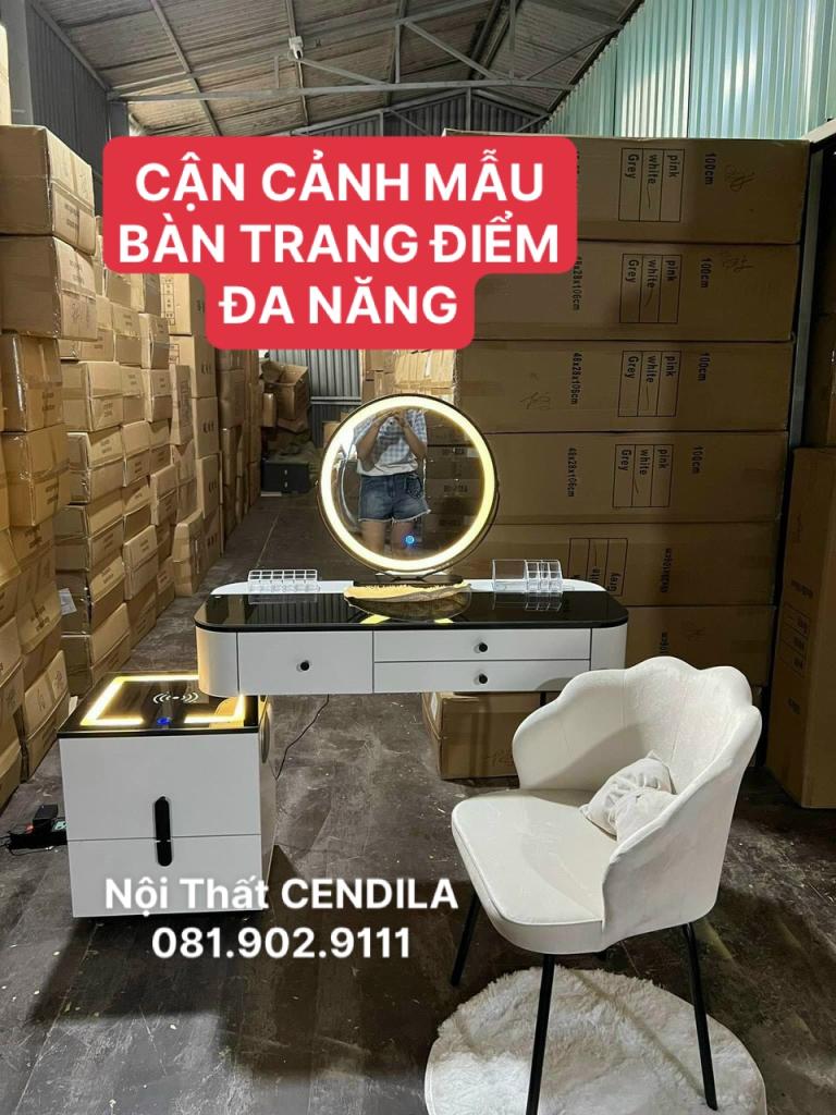 Bộ Bàn Trang Điểm Nhập Khẩu Tích Hợp Sạc Đa Năng, Loa Nghe Nhạc CEN-BT80 (bao gồm: Bàn, Ghế và Gương) – Miễn Phí Vận Chuyển