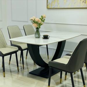 Bộ Bàn Ăn chân Cung Trăng + 6 Ghế Nhập Khẩu CEN-B142