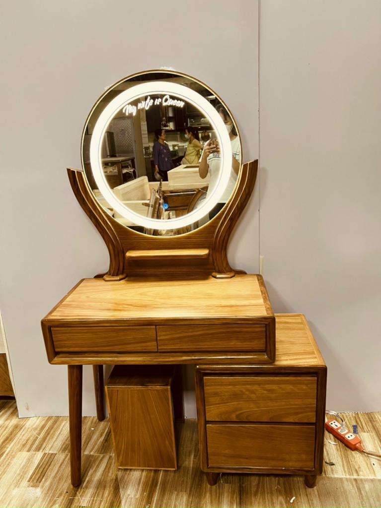 Bàn Trang Điểm Gỗ Hương Xám Mặt Đá BTD-G02