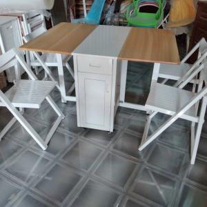 Bộ Bàn Ghế Ăn Gấp Gọn Gỗ Sồi (Bộ 4 Ghế nan) CEN-BG02