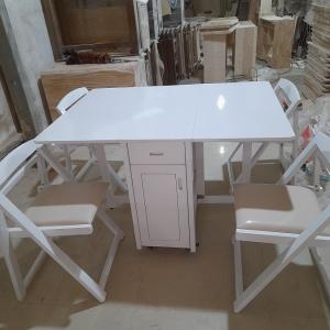 Bộ Bàn Ghế Ăn Thông Minh Gấp Gọn Gỗ Sồi (Bộ 4 Ghế Đệm) CEN-BG03