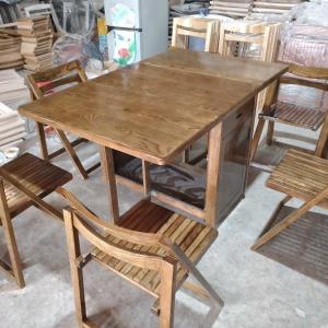 Bộ Bàn Ghế Ăn Thông Minh Gấp Gọn Gỗ Sồi (Bộ 4 Ghế nan) CEN-BG15