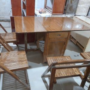 Bộ Bàn Ghế Ăn Gấp Gọn Gỗ Sồi (Bộ 6 Ghế nan) CEN-BG05