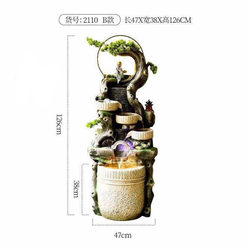 Tiểu Cảnh Phong Thủy, Non Bộ Thác Nước Tiểu Cảnh Cây Tài Lộc TC22