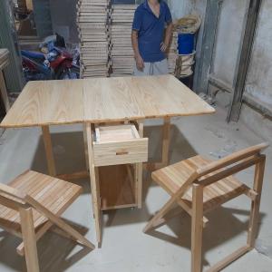 Bộ Bàn Ghế Ăn Thông Minh Gấp Gọn Gỗ Sồi (Bộ 4 Ghế) CEN-BG01