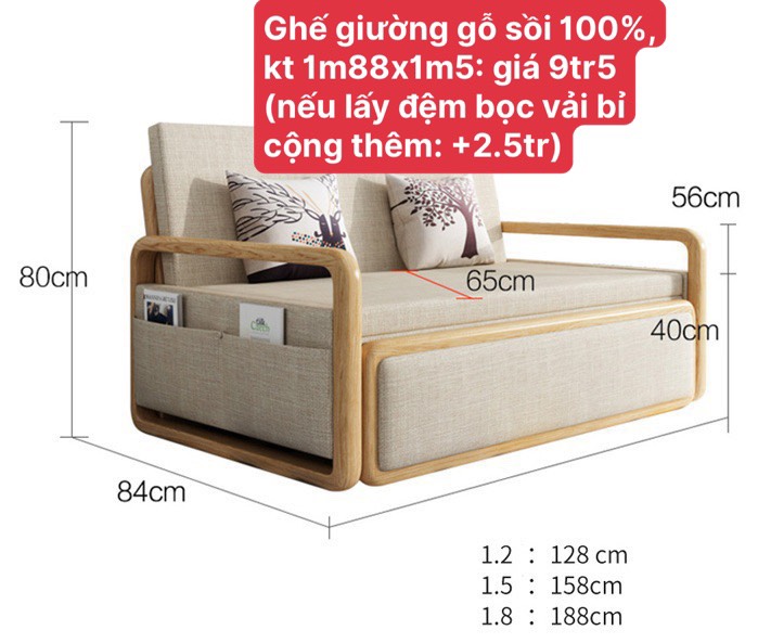  Mẫu giường gấp gỗ đẹp