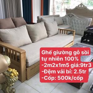 Ghế Sofa Giường Gỗ Sồi Tự Nhiên CEN-SG16
