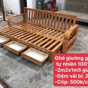Ghế Sofa Giường Gỗ Sồi Tự Nhiên CEN-SG18