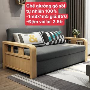 Ghế Sofa Giường Gỗ Sồi Tự Nhiên CEN-SG19