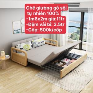 Ghế Sofa Giường Gỗ Sồi Tự Nhiên CEN-SG20