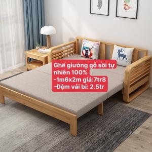 Ghế Sofa Giường Gỗ Sồi Tự Nhiên CEN-SG21