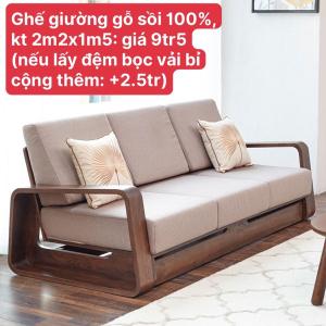 Ghế Sofa Giường Gỗ Sồi Tự Nhiên CEN-SG23