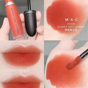Son Kem Mac Powder Kiss Liquid Lipcolour 998 Sorry Not Sorry- Màu Cam Cháy