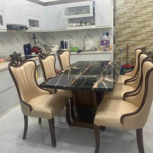 Bộ Bàn Ăn 6 Ghế Gỗ Sồi Nhập Khẩu Cao Cấp CEN-B355