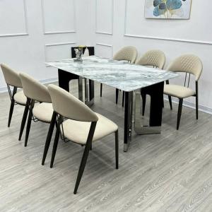 Bộ Bàn Ăn 6 Ghế Cao Cấp CEN-B406 (đá tinh thể xuyên sáng sang trọng)