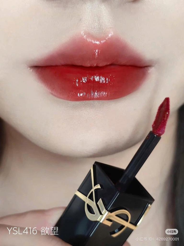 Son YSL 416 Màu Đỏ Gạch - Vinyl Cream Lip Stain