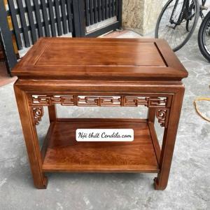 Đôn chữ nhật gỗ Hương Đá màu Óc Chó kích thước 30 x 40 , 35 x 50 , 40 x 60 cao 50 60 70 80 cm (ĐG-05)